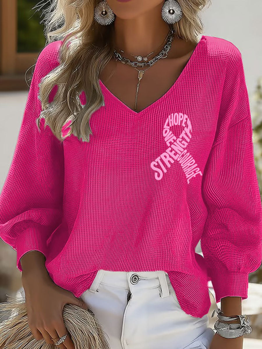 La esperanza de las mujeres Fuerza Amor Coraje Conciencia del cáncer de mama Tops