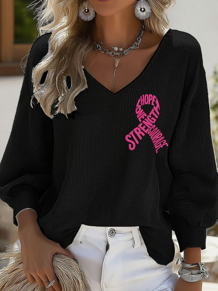 La esperanza de las mujeres Fuerza Amor Coraje Conciencia del cáncer de mama Tops