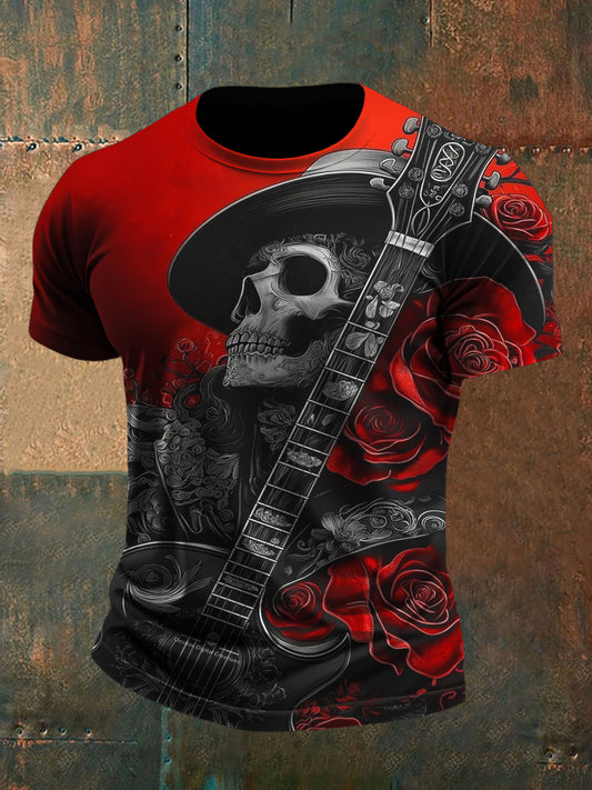 Día mexicano de los hombres de la camiseta ocasional del vintage muerto