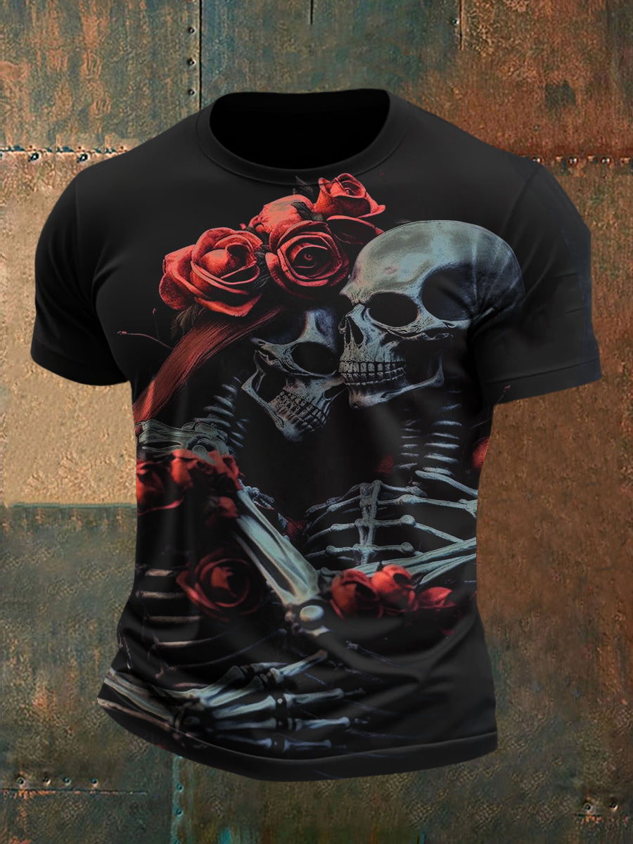 Día mexicano de los hombres de la camiseta ocasional del vintage muerto