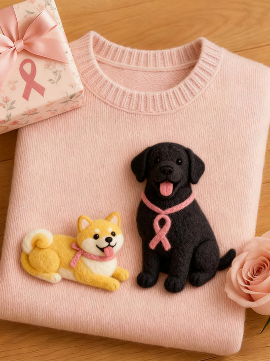 Conciencia del cáncer de mama de las mujeres Regular Fit Animal lindo sudadera