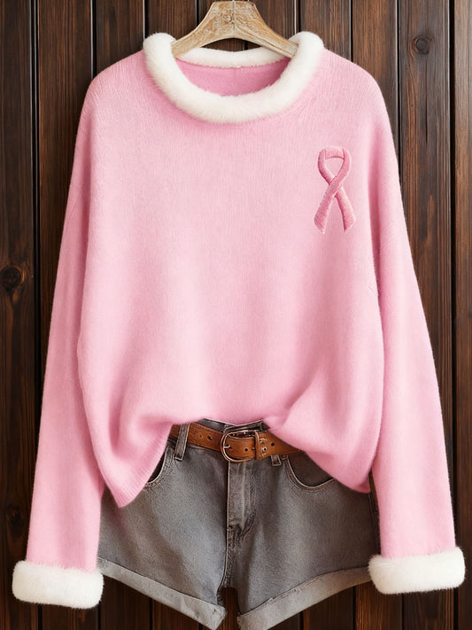 Mujer Concientización sobre el cáncer de mama Pink Ribbon Tops