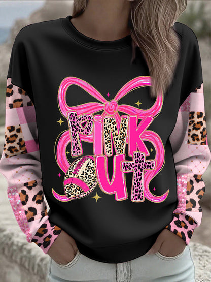 Sudadera impresa floral de la conciencia del cáncer de pecho de las mujeres