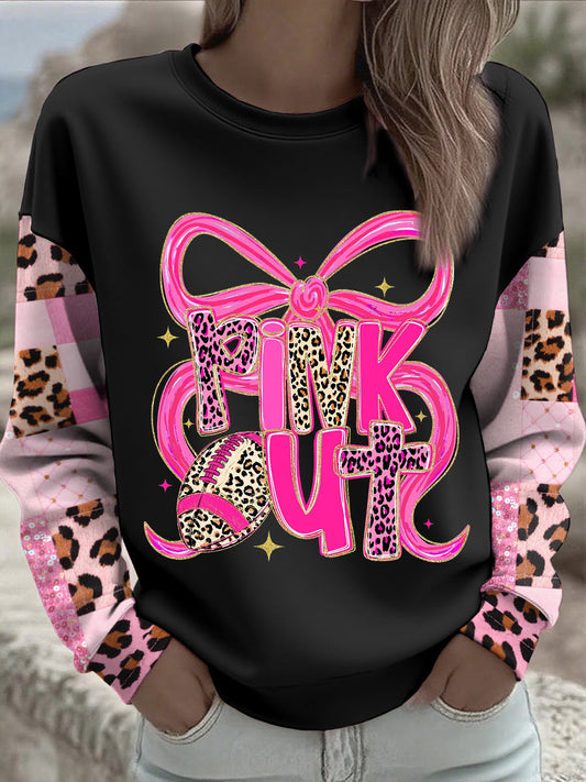 Sudadera impresa floral de la conciencia del cáncer de pecho de las mujeres