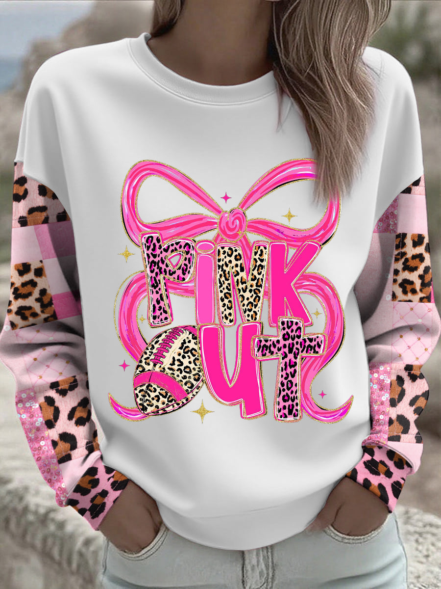 Sudadera impresa floral de la conciencia del cáncer de pecho de las mujeres