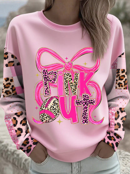 Sudadera impresa floral de la conciencia del cáncer de pecho de las mujeres