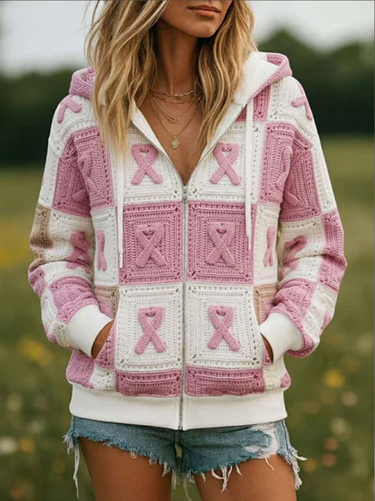 Sudadera con capucha de la conciencia del cáncer de pecho de las mujeres