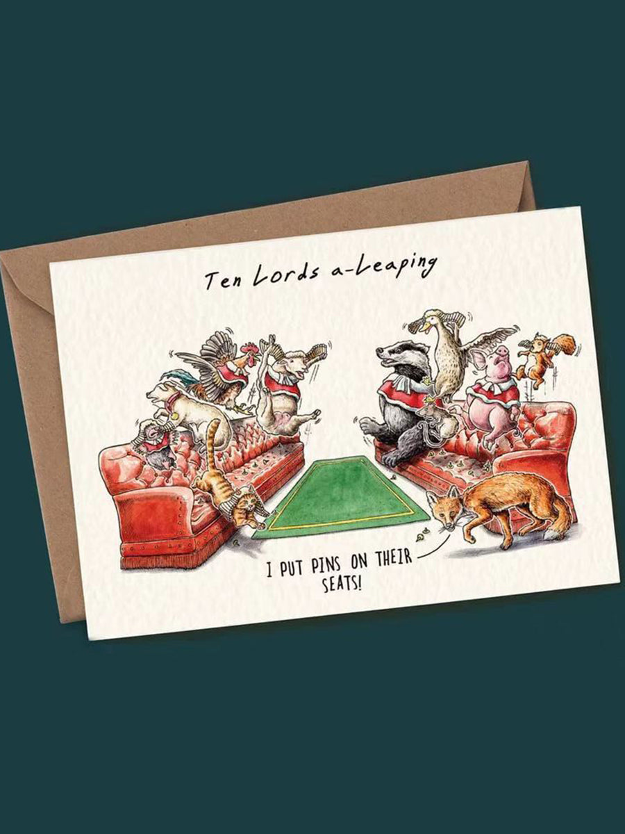 Doce días de juego de tarjeta de Navidad