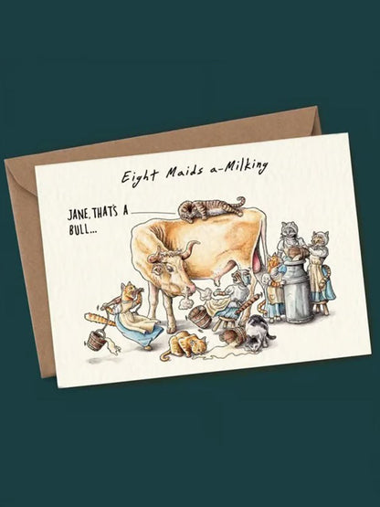 Doce días de juego de tarjeta de Navidad