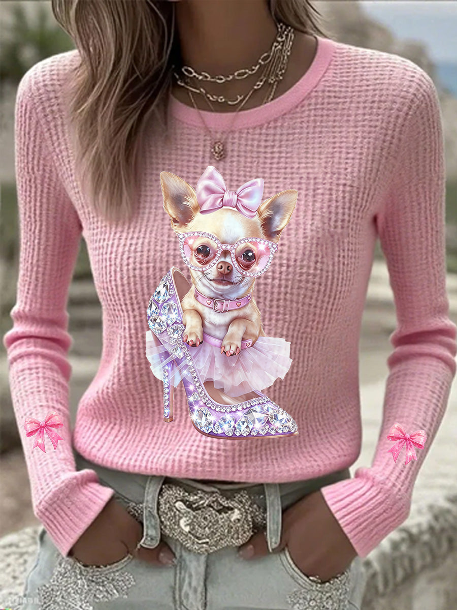 Suéter conmemorativo con estampado animal de la banda del ventilador del cáncer de mama de las mujeres