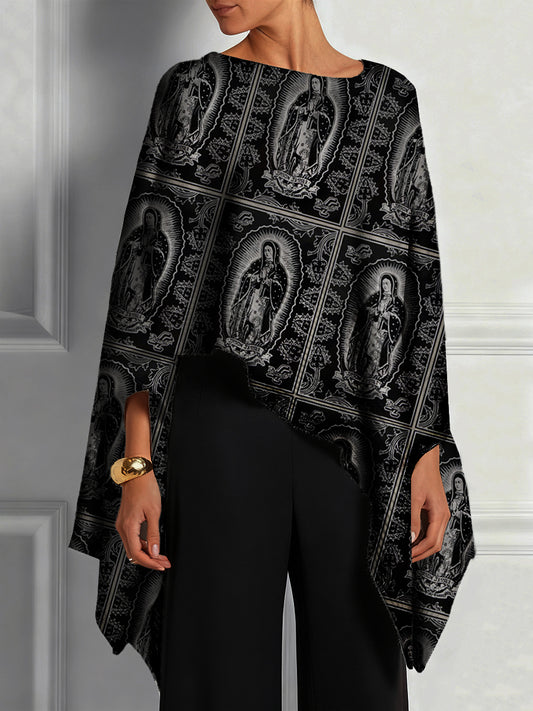 Guadalupe Day Casual Vintage Cape Top para mujer