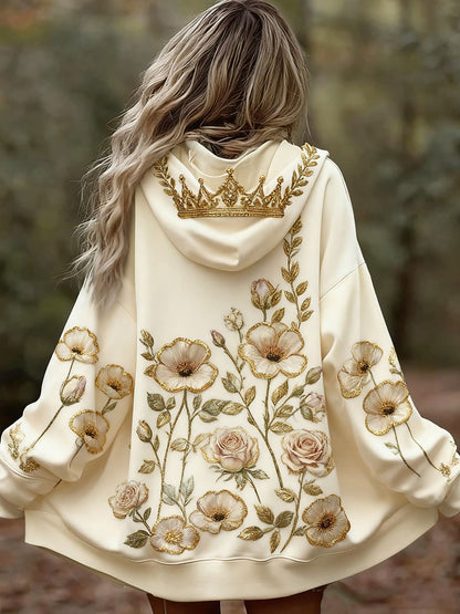 Sudaderas con capucha florales de cáncer de mama para mujer