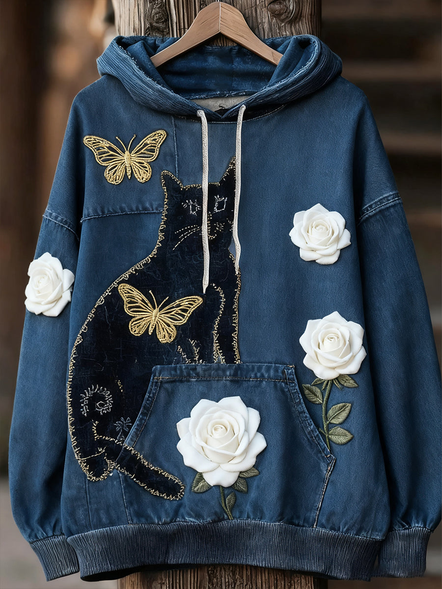 Unisex Animal Art Print Casual Vintage Sudadera con capucha