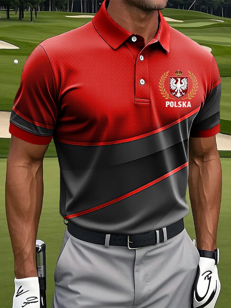 Polo informal de negocios de la impresión polaca del arte de los hombres