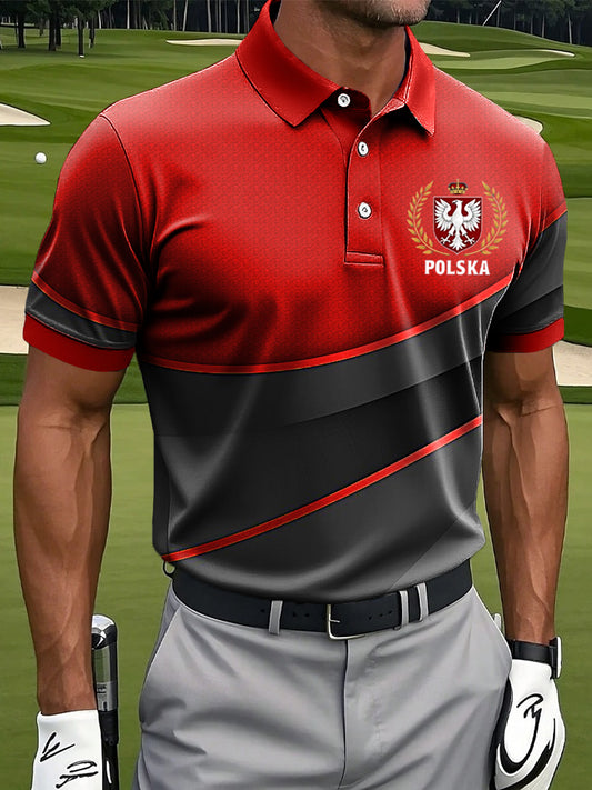 Polo informal de negocios de la impresión polaca del arte de los hombres