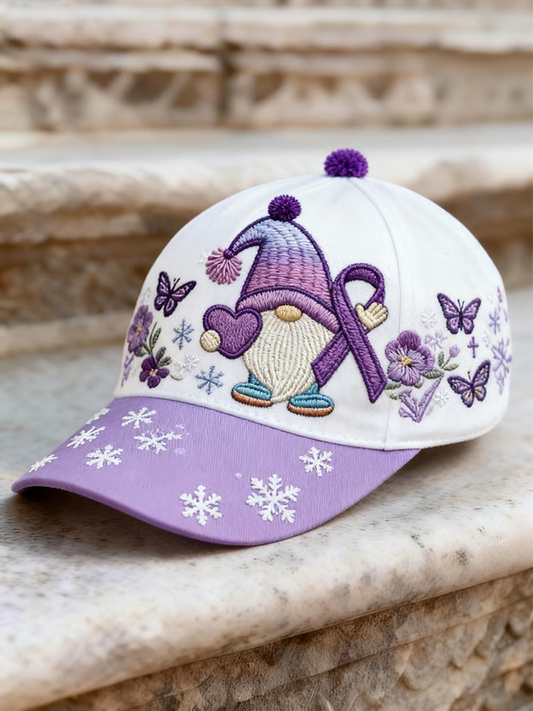 Unisex Retro Bohemia Flor y Gnomo Imprimir Casual Sombrero