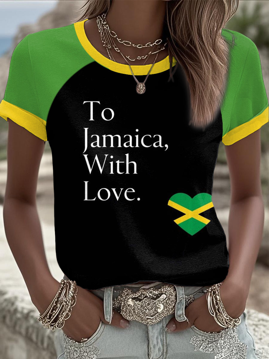 Camiseta con estampado Hurricane Melissa Pray For Jamaica para mujer