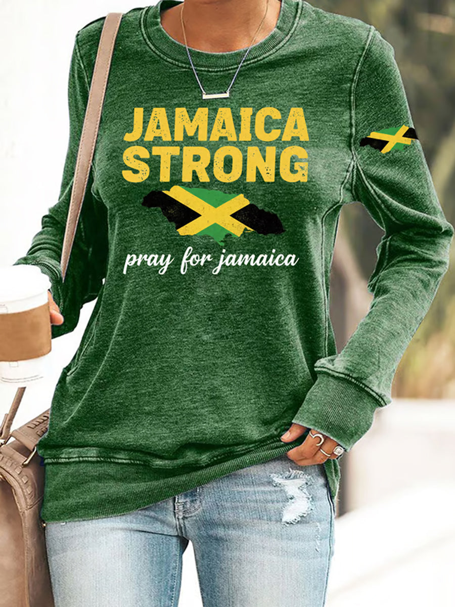 Mujer Jamaica Strong Pray For Jamaica Imprimir Sudadera