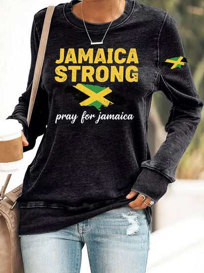 Mujer Jamaica Strong Pray For Jamaica Imprimir Sudadera