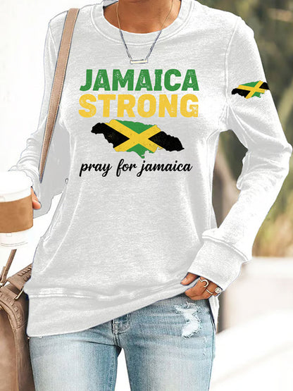 Mujer Jamaica Strong Pray For Jamaica Imprimir Sudadera