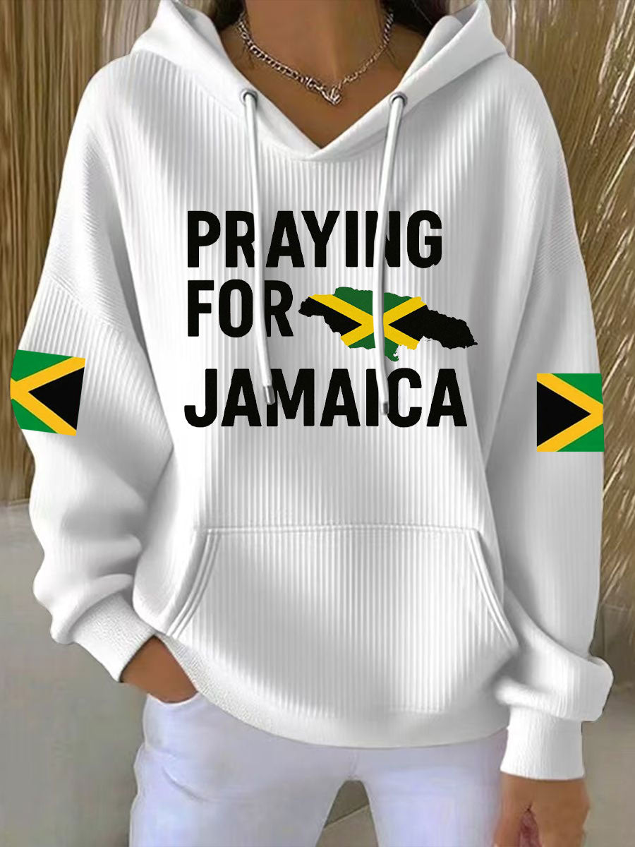 Hurricane Melissa Pray For Jamaica Print Hoodie para mujer