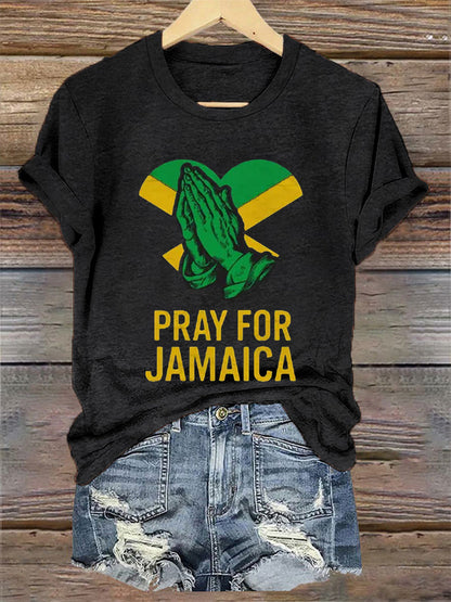 Camiseta para mujer Huracán Melissa Jamaica más fuerte que la tormenta Pray For Jamaica