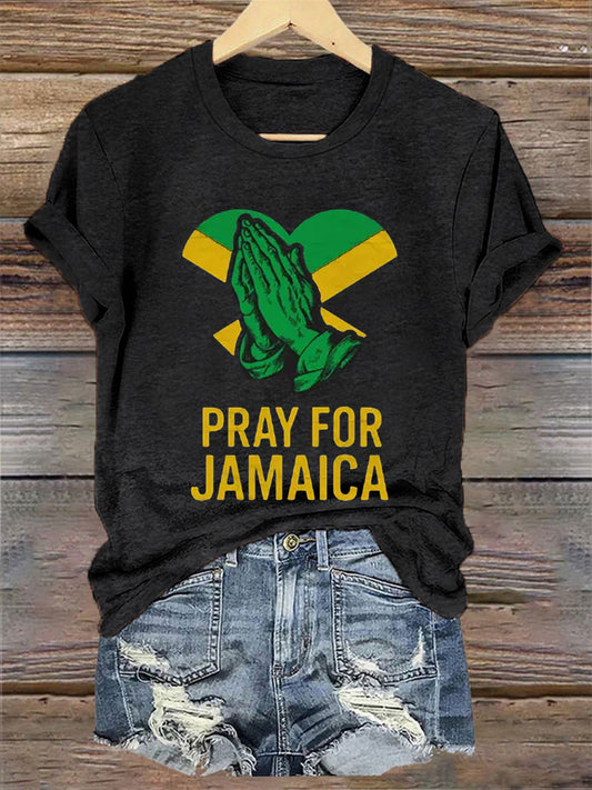 Camiseta para mujer Huracán Melissa Jamaica más fuerte que la tormenta Pray For Jamaica