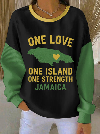 Sudadera de mujer Huracán Melissa One Love One Island One Strength Support Jamaica