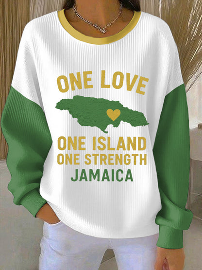 Sudadera de mujer Huracán Melissa One Love One Island One Strength Support Jamaica