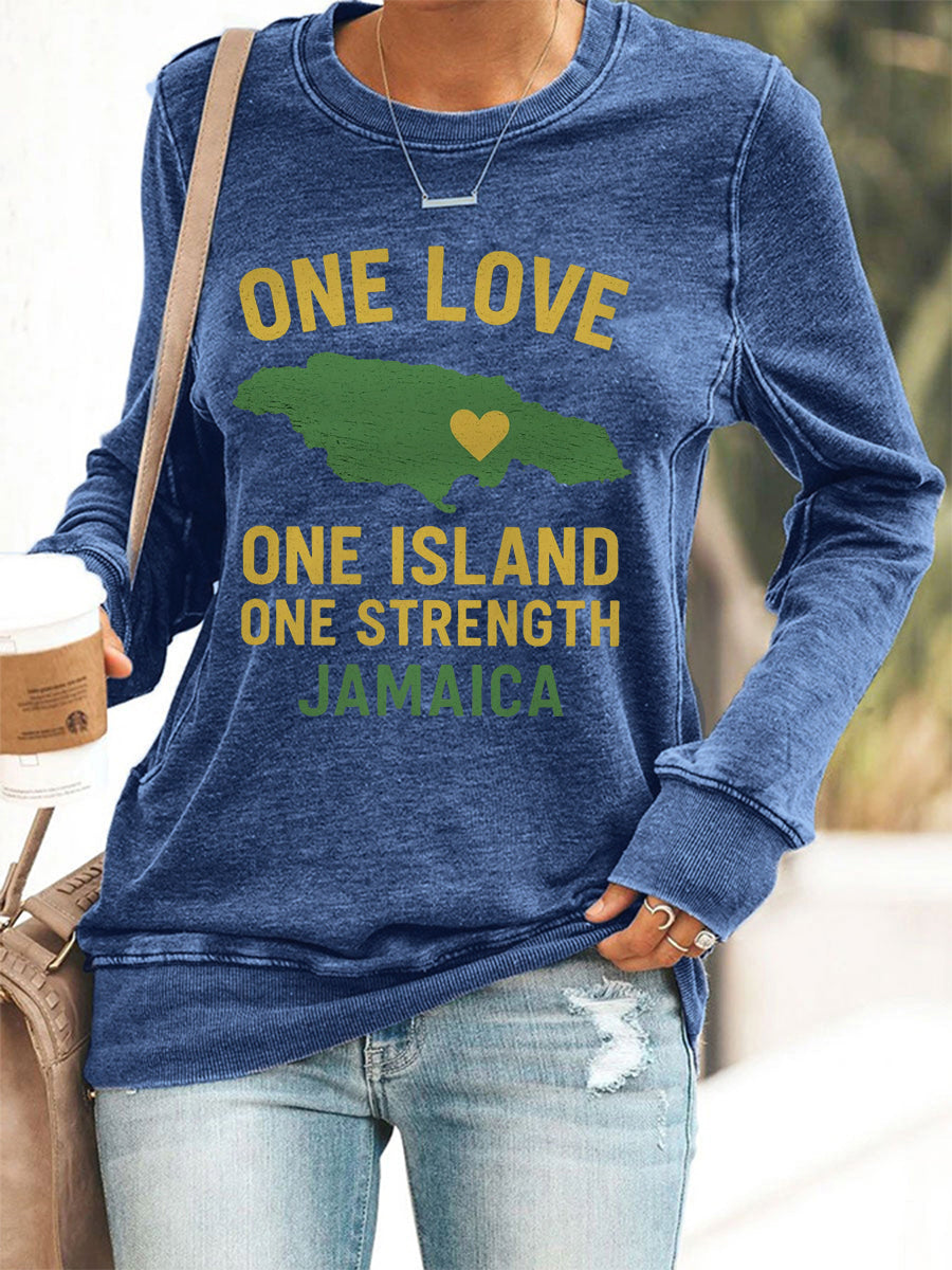 Para mujer Hurricane Melissa One Love One Island One Strength Jamaica Sudadera