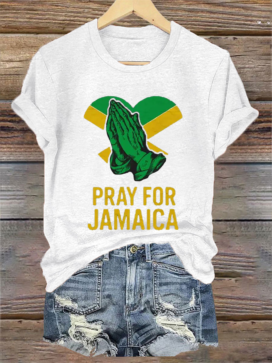 Camiseta para mujer Huracán Melissa Jamaica más fuerte que la tormenta Pray For Jamaica