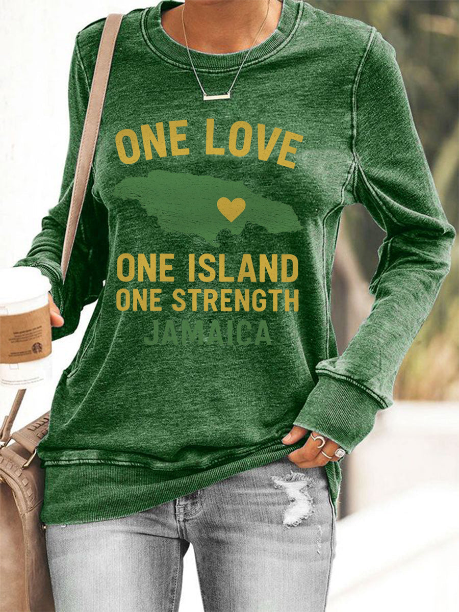 Para mujer Hurricane Melissa One Love One Island One Strength Jamaica Sudadera