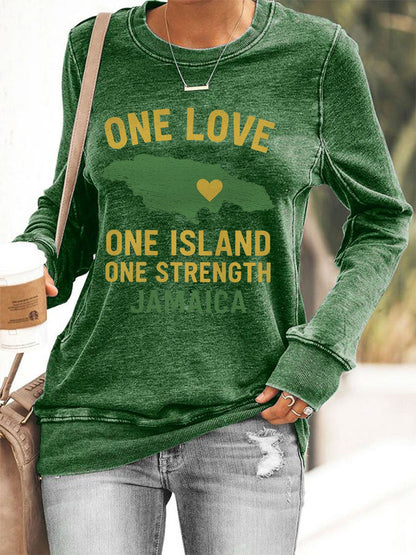 Para mujer Hurricane Melissa One Love One Island One Strength Jamaica Sudadera