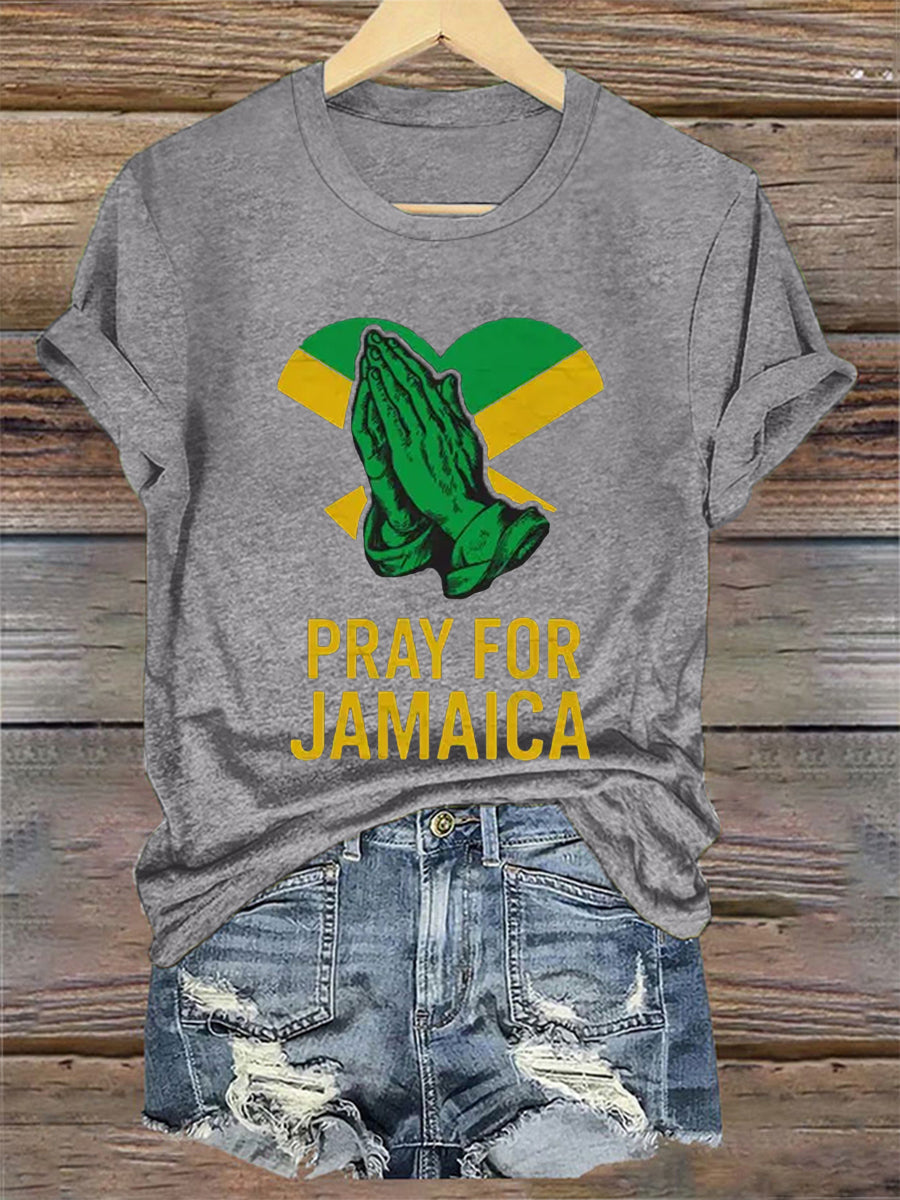 Camiseta para mujer Huracán Melissa Jamaica más fuerte que la tormenta Pray For Jamaica