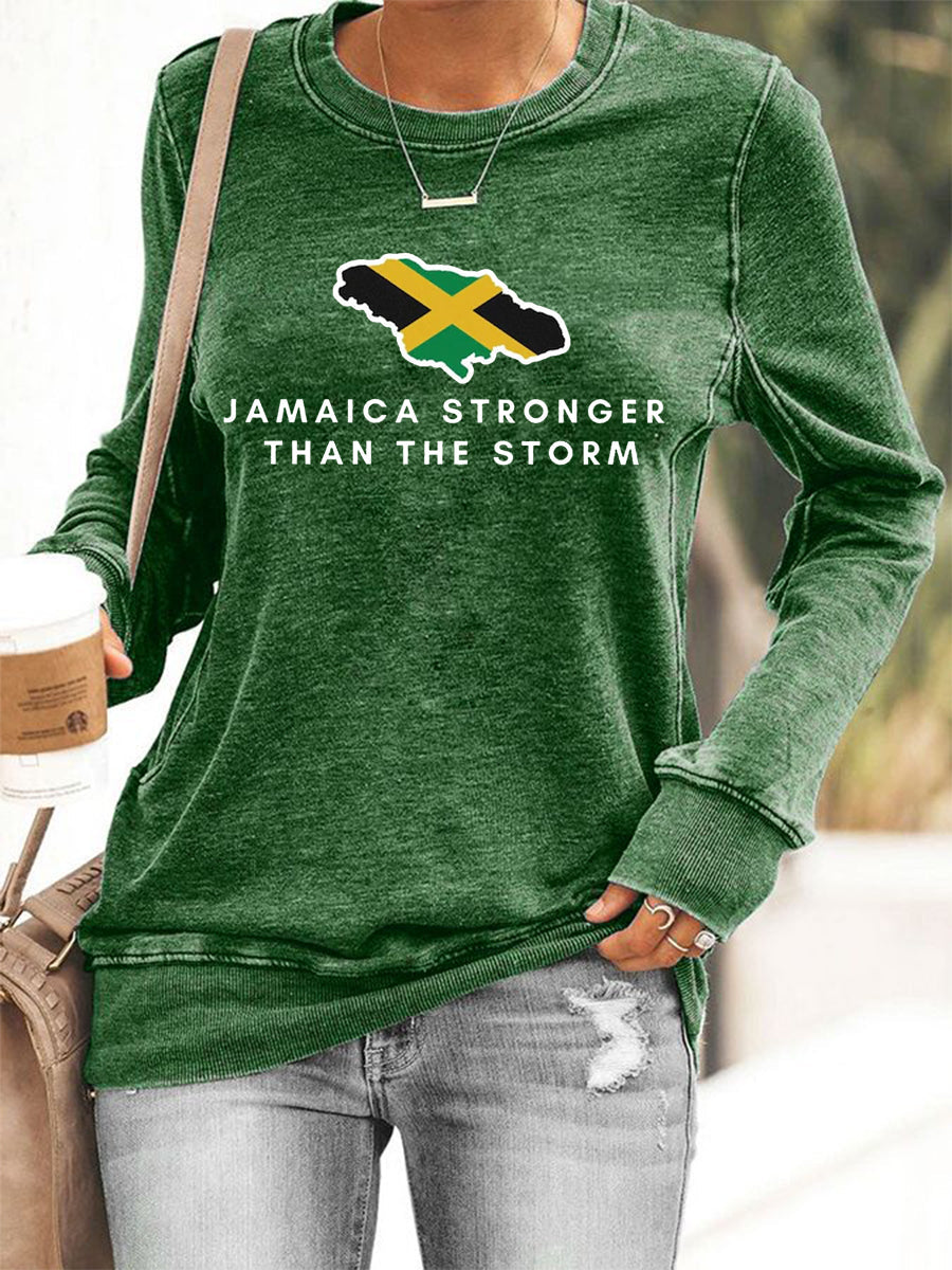 Sudadera para mujer Hurricane Melissa Jamaica Stronger Than The Storm