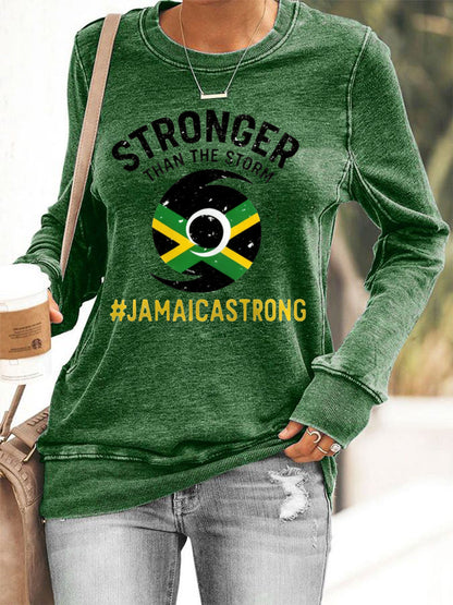 Mujeres huracán Melissa Jamaica más fuerte que la tormenta pray para Jamaica sudadera