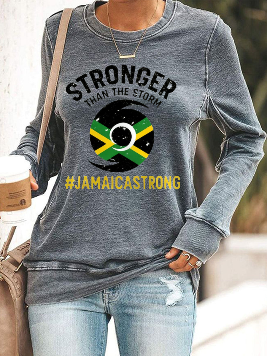 Mujeres huracán Melissa Jamaica más fuerte que la tormenta pray para Jamaica sudadera