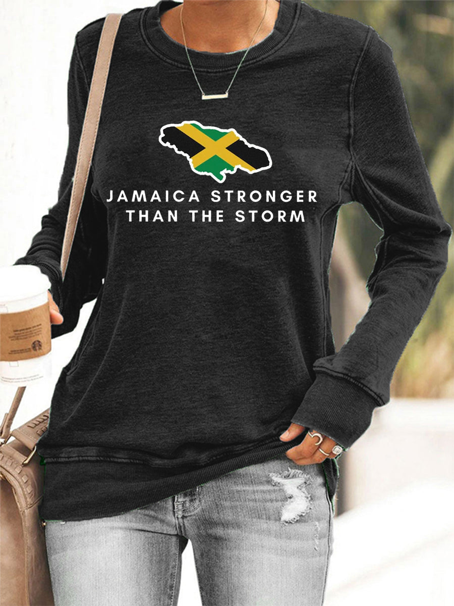 Sudadera para mujer Hurricane Melissa Jamaica Stronger Than The Storm