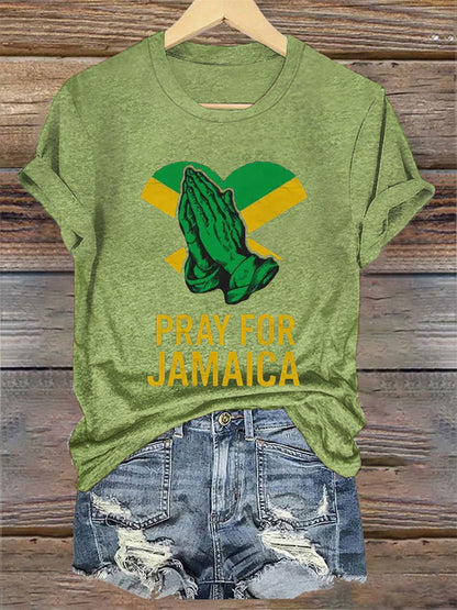 Camiseta para mujer Huracán Melissa Jamaica más fuerte que la tormenta Pray For Jamaica