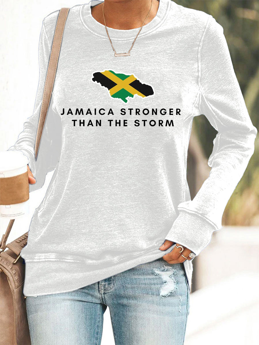 Sudadera para mujer Hurricane Melissa Jamaica Stronger Than The Storm