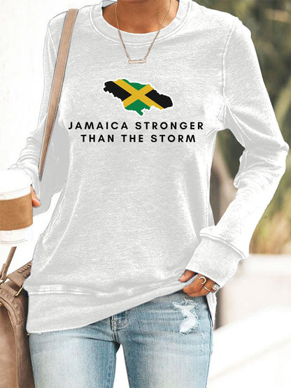 Sudadera para mujer Hurricane Melissa Jamaica Stronger Than The Storm