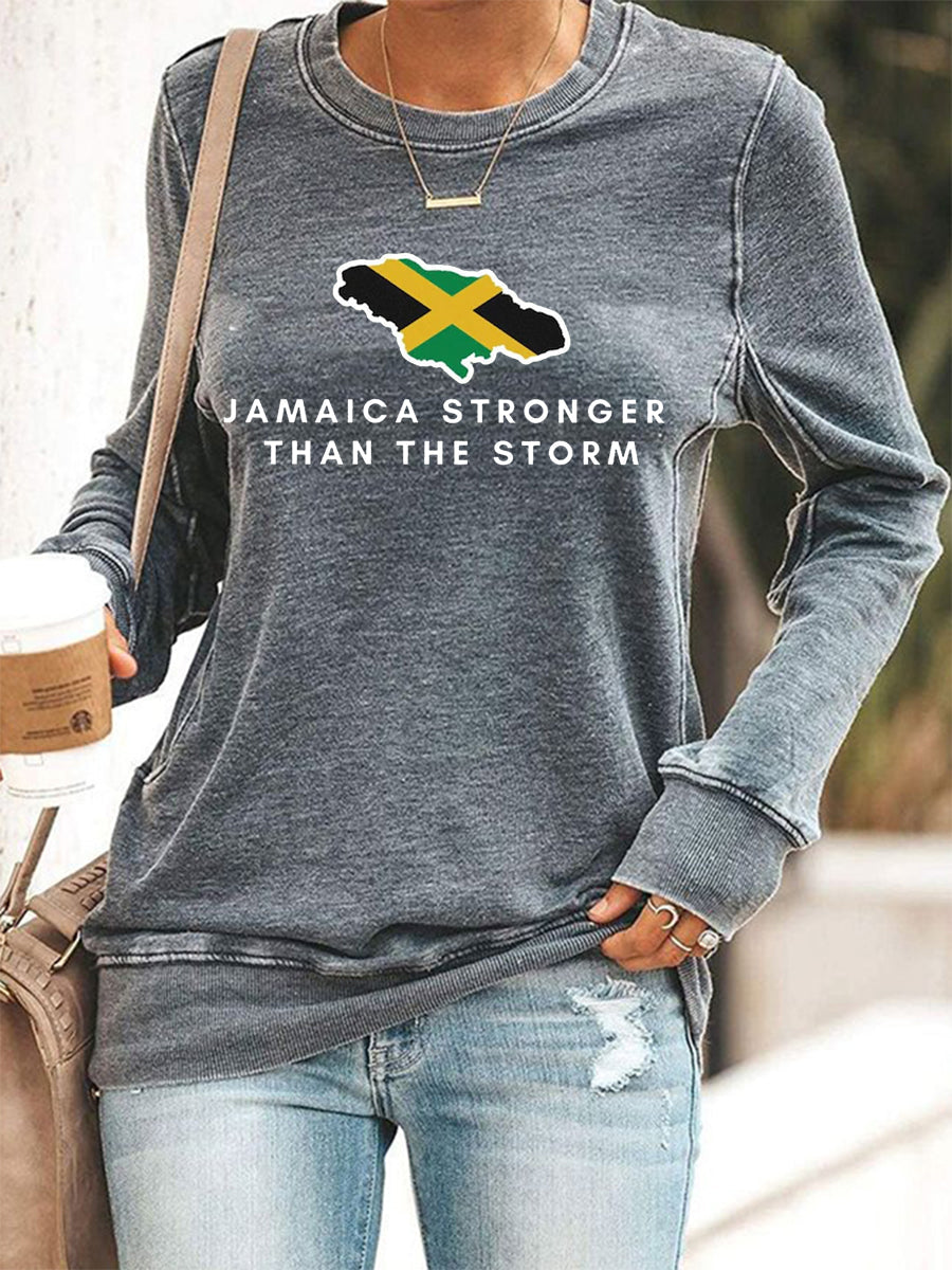 Sudadera para mujer Hurricane Melissa Jamaica Stronger Than The Storm