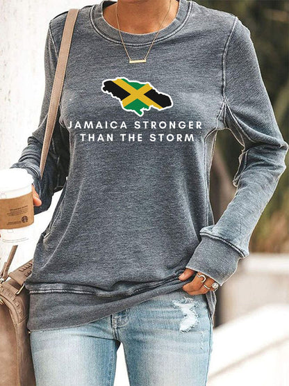 Sudadera para mujer Hurricane Melissa Jamaica Stronger Than The Storm