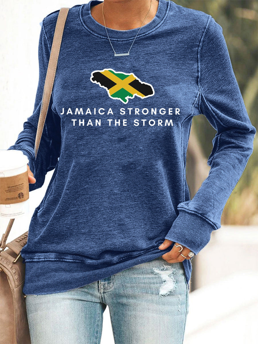Sudadera para mujer Hurricane Melissa Jamaica Stronger Than The Storm