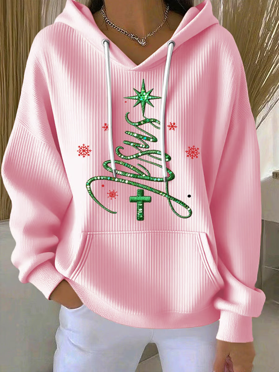 Sudadera Jesus Chriatmas Tree para mujer