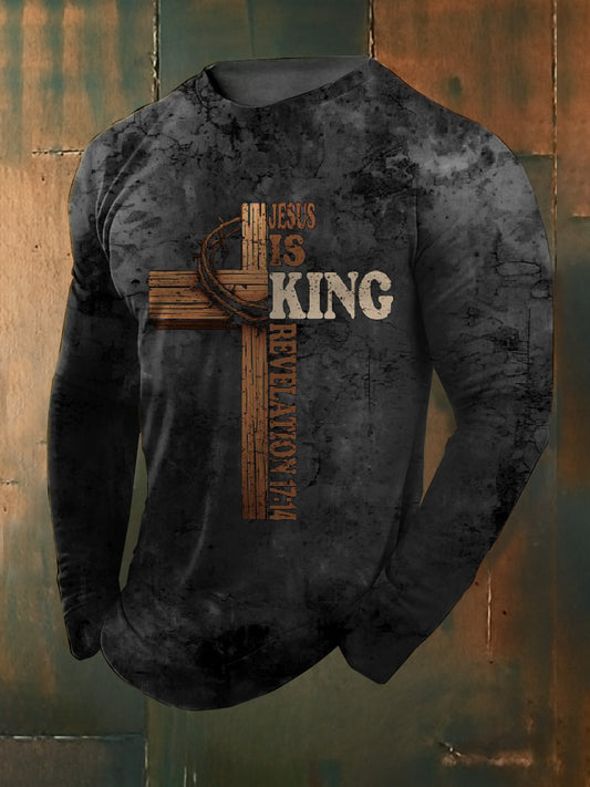 Retro Rust Cross Print Sudadera casual