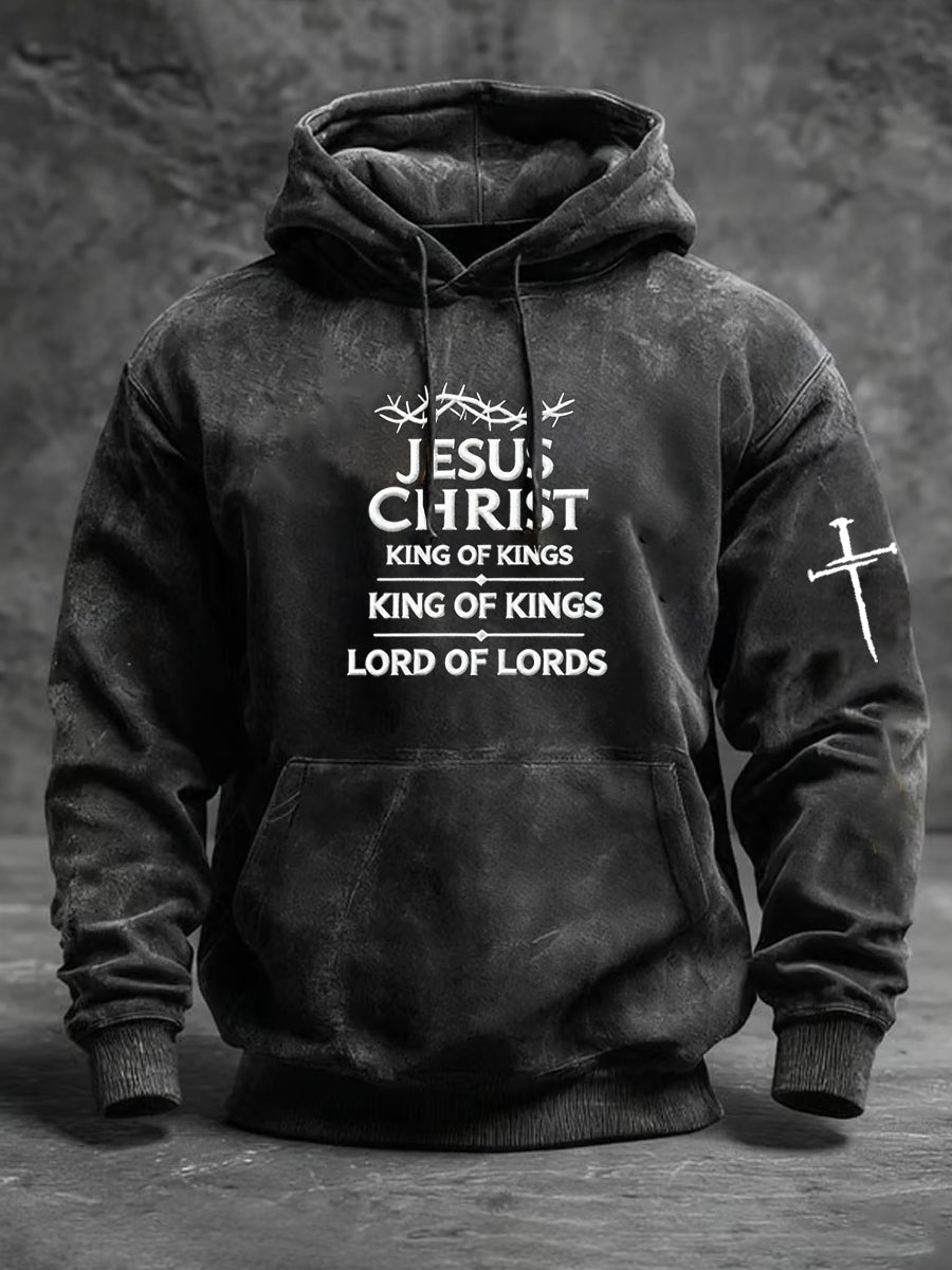 Hombres Vintage Art Faith Casual Hoodie