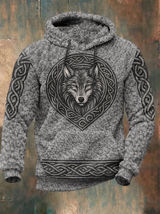 Sudadera con capucha de la felpa del lobo de Viking de los hombres