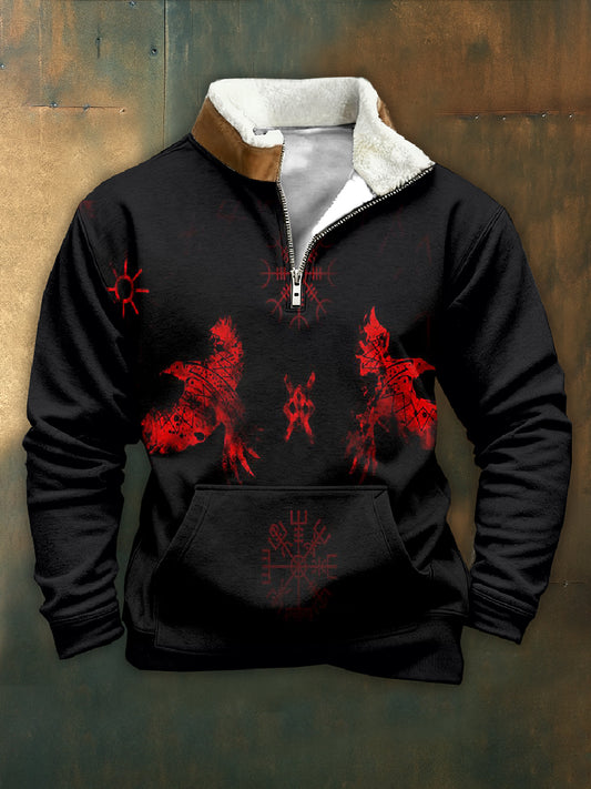 Sudadera casual de hombre Vintage Viking Tryck