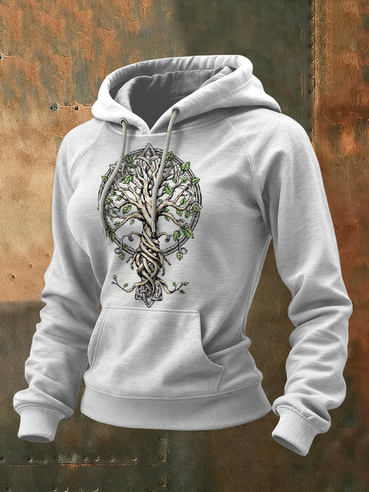 Sudadera casual Vintage Viking Tryck para mujer